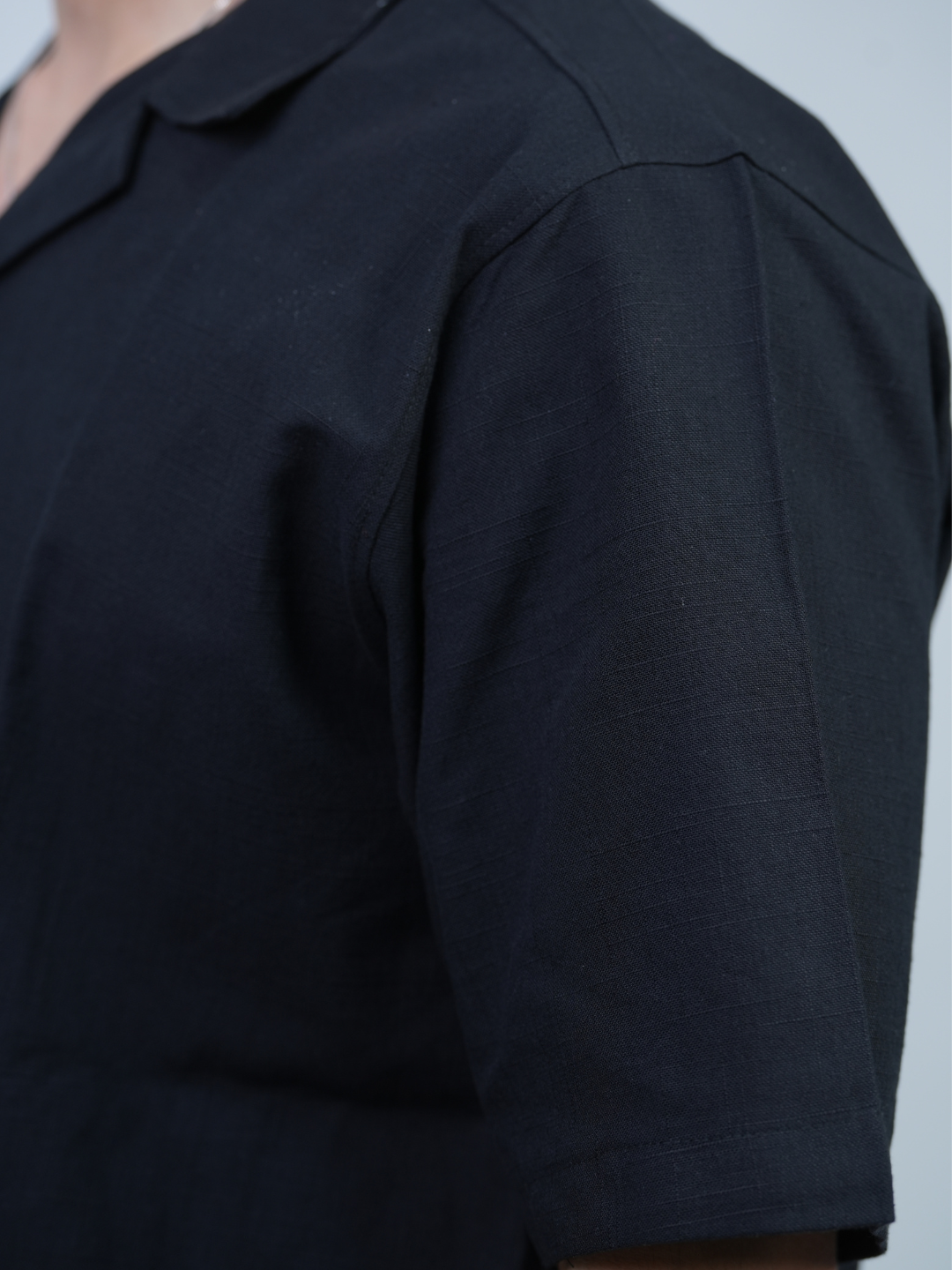 Premium linen matching set in black — Beyond Basic