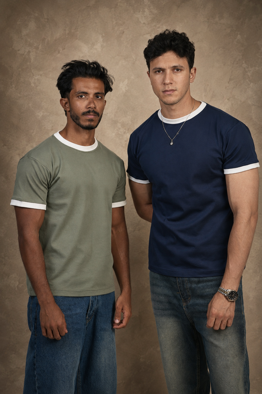 Ringer T-Shirt Bundle — Navy & Sage