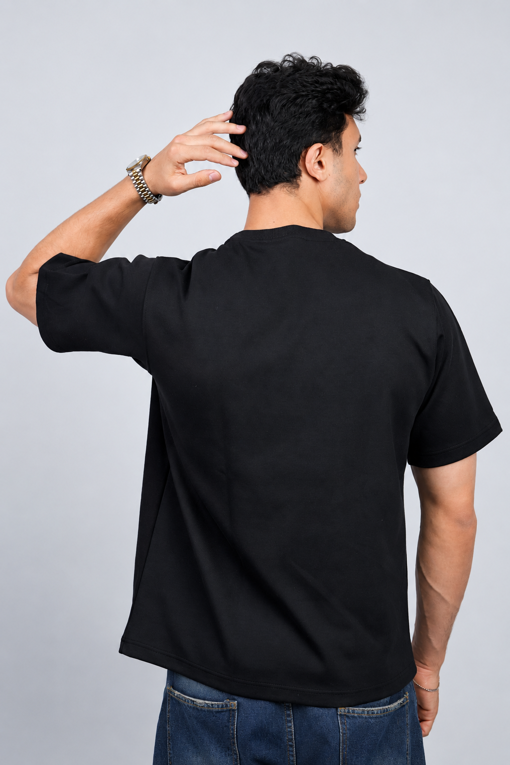 Beyond Basic signature oversized tee in black, premium cotton