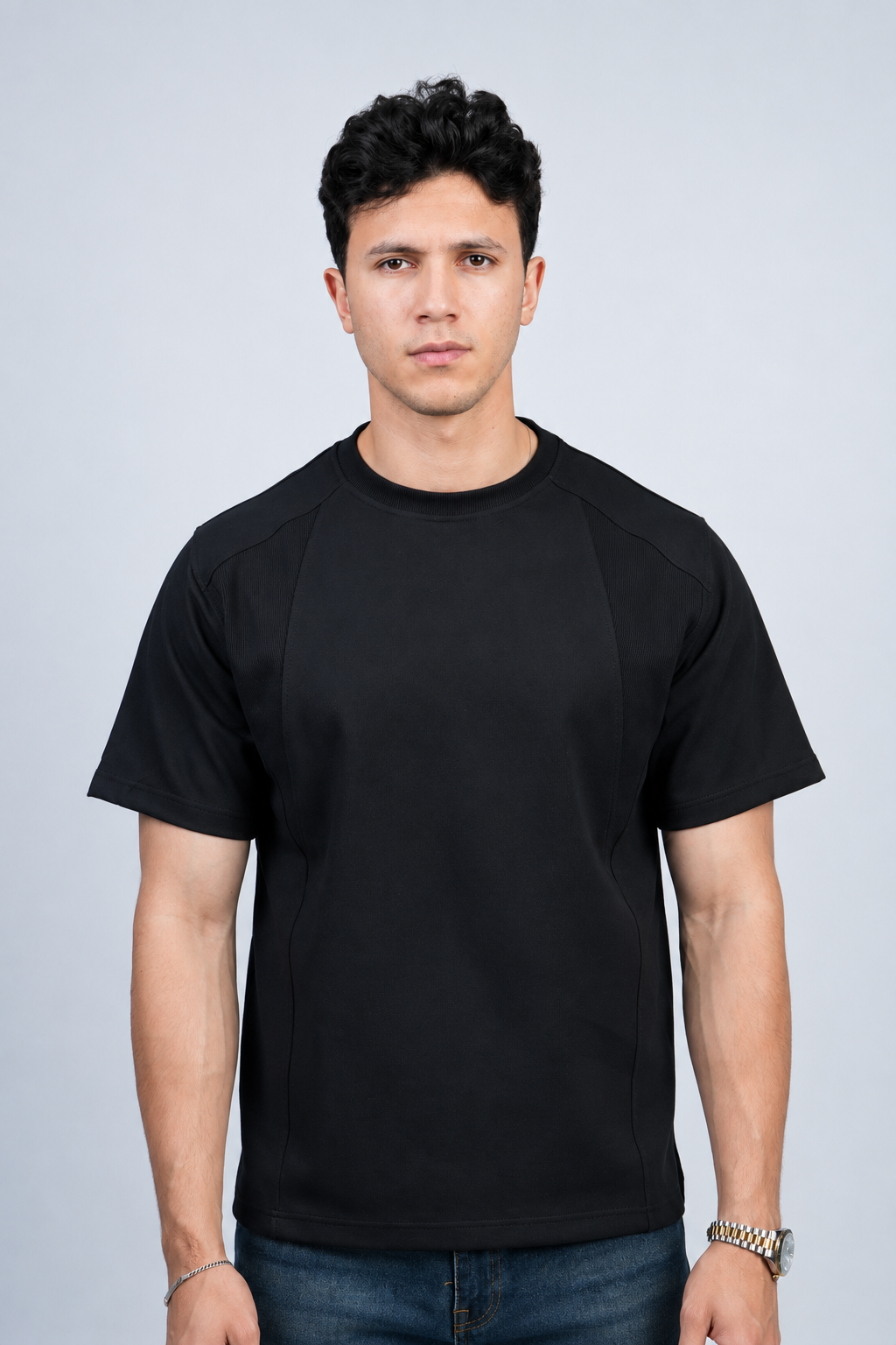 Signature oversized tee in black — part of the Beyond Basic signature bundle