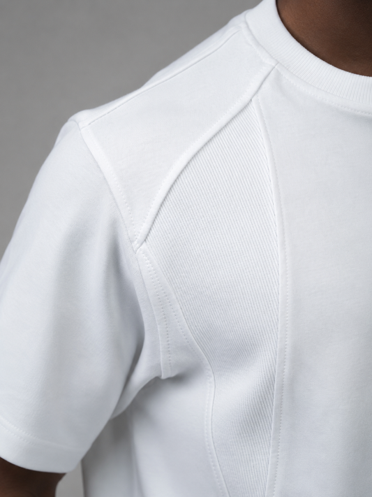 Beyond Basic signature oversized tee in white, premium cotton