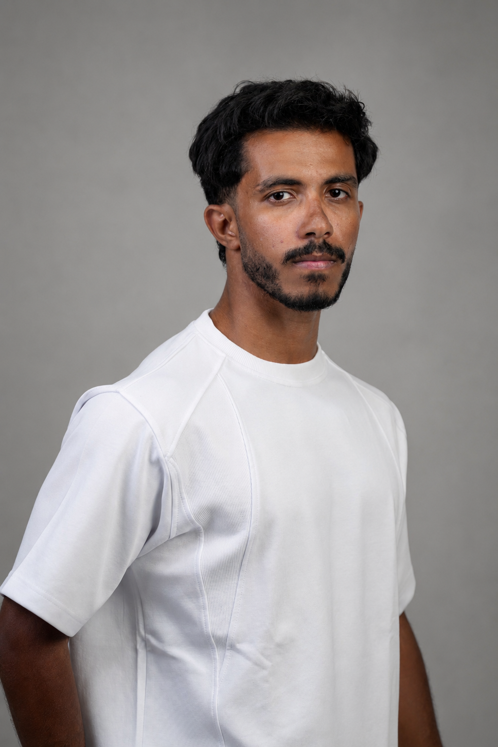 Beyond Basic signature oversized tee in white, premium cotton