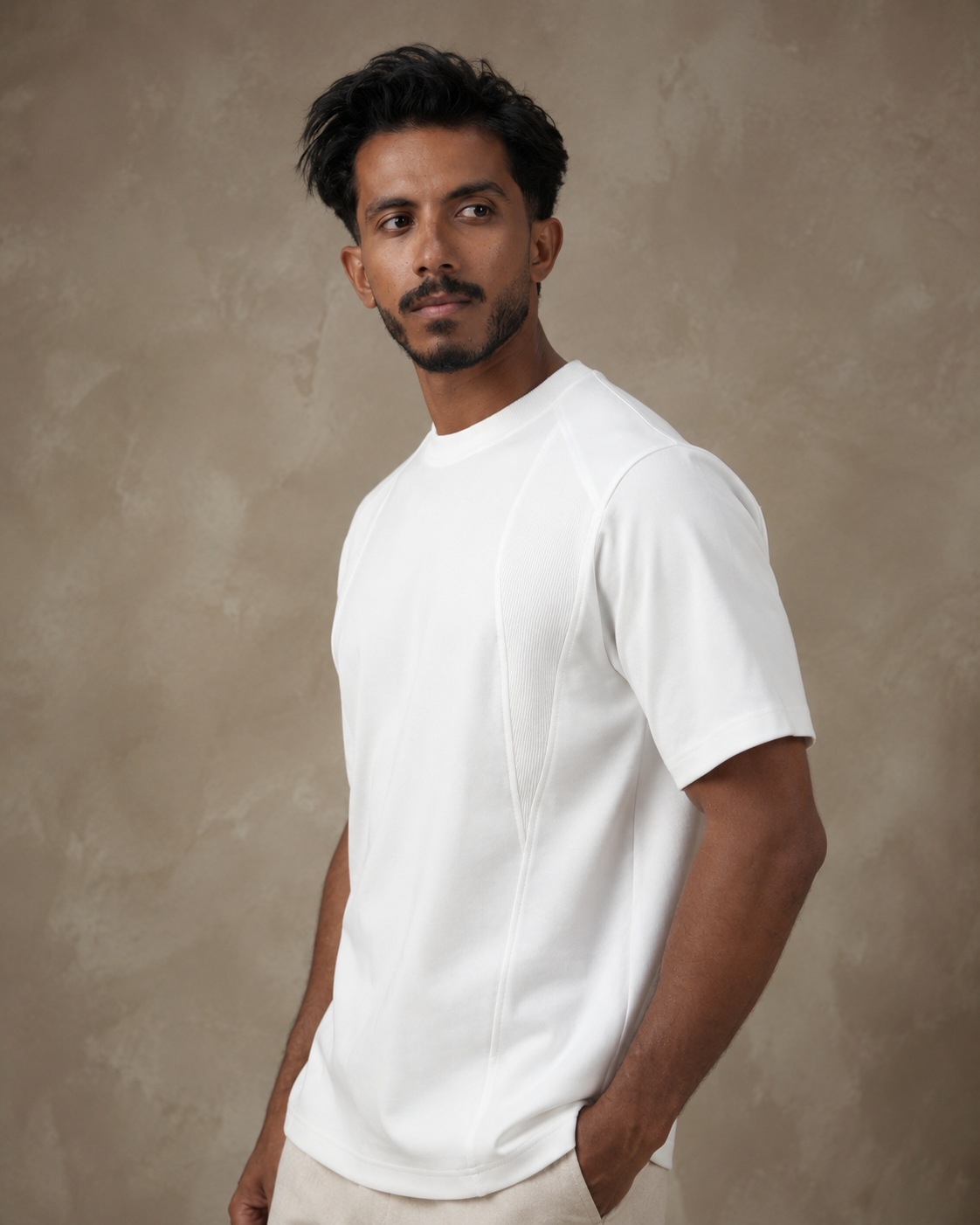 Beyond Basic signature oversized tee in white, premium cotton